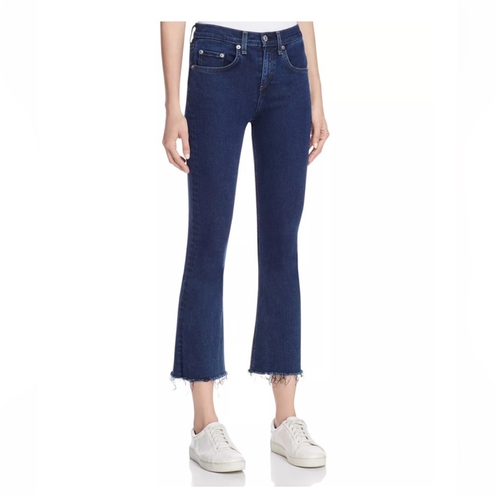 Rag & Bone 10 inch Crop Flare Jeans in Dune Dark Wash Size 29 $228